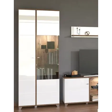 Buy March White High Gloss Display Cabinet for Modern Homes from Furnituretta