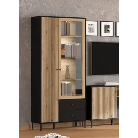 Buy Stylish Clacton Oak Effect Display Cabinet for Any Room from Furnituretta
