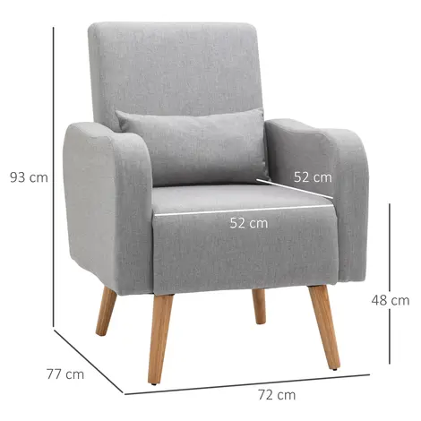 Homcom Accent Chair, Linen-Touch Armchair with Wooden Frame, Grey, 3 for sale Buy Homcom Accent Chair, Linen-Touch Armchair with Wooden Frame, Grey, 3 from Furnituretta