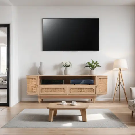 Buy Elegant Valencia Cane TV Cabinet with 2 Drawers and 2 Doors from Furnituretta