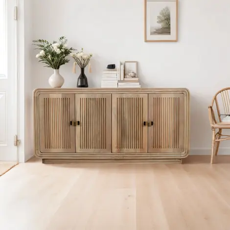 Buy Elegant 4 Doors Large Sideboard: Hudson Carved Mango Wood from Furnituretta