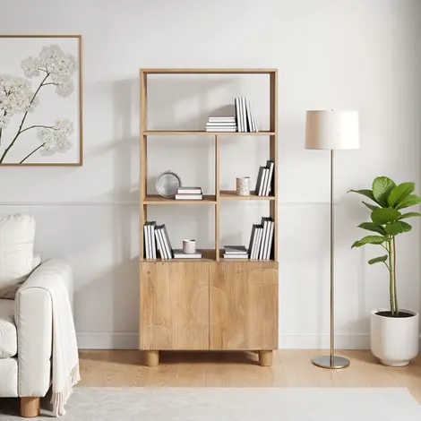 Buy Elegant Austin Solid Wood Bookcase in Classic Design from Furnituretta