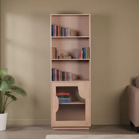 Buy Indus Bookcase: Solid Wood Style & Storage from Furnituretta