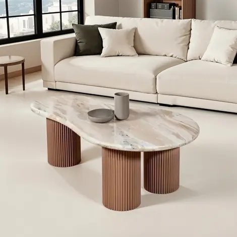 Buy Modern Elegance: Ashford Marble and Wood Coffee Table from Furnituretta