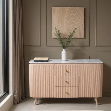 Buy Stunning Natural Marble and Wood Sideboard from Furnituretta