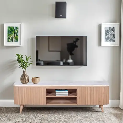 Buy Elevate Your Home Decor with Ashford Marble TV Cabinet from Furnituretta
