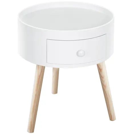 Buy Homcom Modern Round Coffee Table Wooden Side Table from Furnituretta
