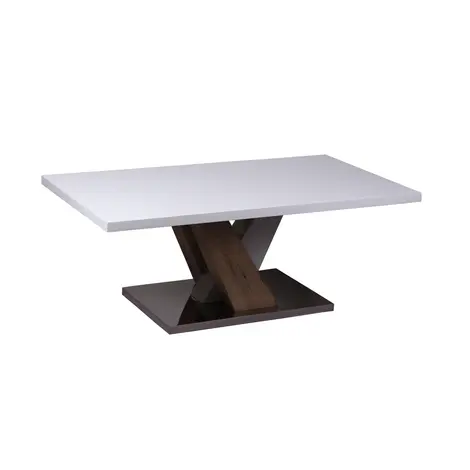 Buy Mindy Coffee Table: White & Natural High Gloss from Furnituretta
