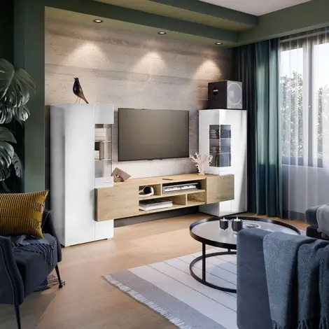 Buy Coby 10 Entertainment Unit White: Sleek & Functional, Colour: White, Width: 270 from Furnituretta