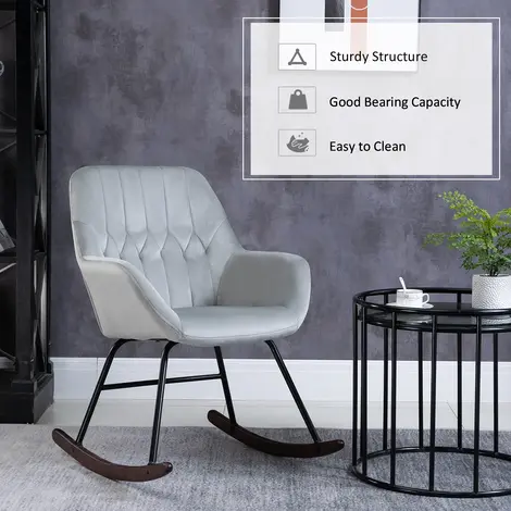 Homcom Rocking Chair Reading Accent Armchair with Steel Frame, 4 for sale Buy Homcom Rocking Chair Reading Accent Armchair with Steel Frame, 4 from Furnituretta
