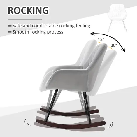 Homcom Rocking Chair Reading Accent Armchair with Steel Frame, 5 for sale Buy Homcom Rocking Chair Reading Accent Armchair with Steel Frame, 5 from Furnituretta