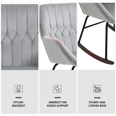 Homcom Rocking Chair Reading Accent Armchair with Steel Frame, 6 for sale Buy Homcom Rocking Chair Reading Accent Armchair with Steel Frame, 6 from Furnituretta