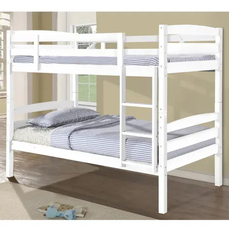 Tripoli Bunk Bed: White Solid Wood, Colour: White for sale Buy Tripoli Bunk Bed: White Solid Wood, Colour: White from Furnituretta