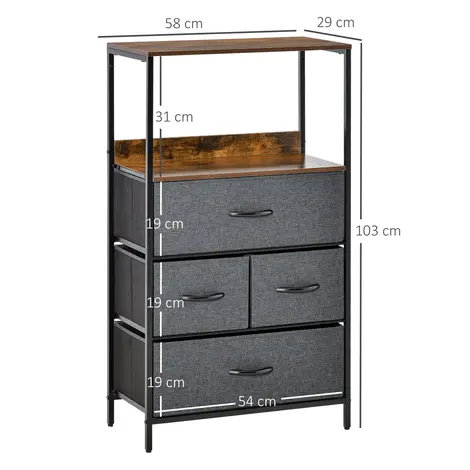 Homcom Storage Chest, Drawers Bedroom Unit Storage Cabinet, 3 for sale Buy Homcom Storage Chest, Drawers Bedroom Unit Storage Cabinet, 3 from Furnituretta