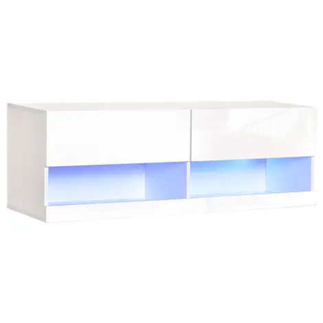 Buy Homcom Wall Mount TV Stand with 20 Colors LED Lights from Furnituretta