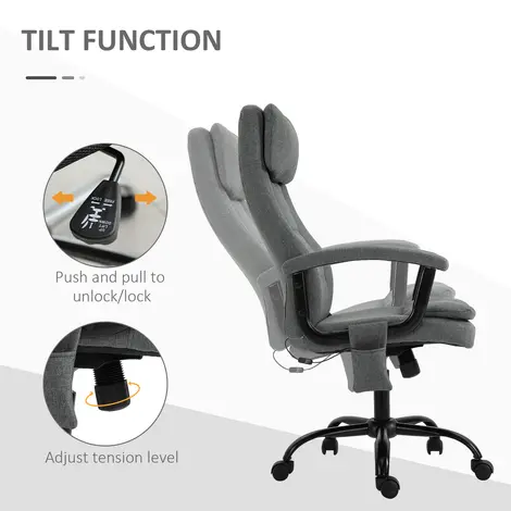 Vinsetto 2-Point Massage Office Chair Linen-Look Ergonomic, 9 for sale Buy Vinsetto 2-Point Massage Office Chair Linen-Look Ergonomic, 9 from Furnituretta