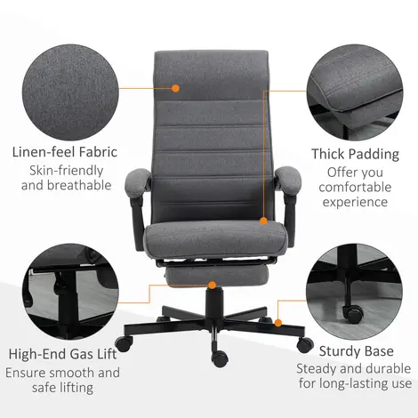Vinsetto High-Back Home Office Chair, Linen Swivel Reclining Chair, 7 for sale Buy Vinsetto High-Back Home Office Chair, Linen Swivel Reclining Chair, 7 from Furnituretta