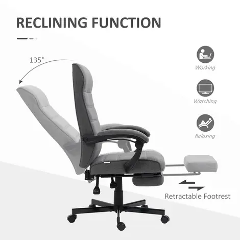 Vinsetto High-Back Home Office Chair, Linen Swivel Reclining Chair, 5 for sale Buy Vinsetto High-Back Home Office Chair, Linen Swivel Reclining Chair, 5 from Furnituretta