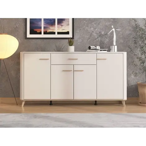 Buy Didcot Cashmere & Oak Effect 180cm Sideboard – Elegant & Spacious Storage from Furnituretta
