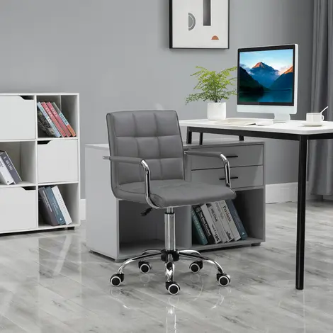 Vinsetto Mid Back PU Leather Home Office Desk Chair Swivel, 2 for sale Buy Vinsetto Mid Back PU Leather Home Office Desk Chair Swivel, 2 from Furnituretta