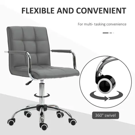 Vinsetto Mid Back PU Leather Home Office Desk Chair Swivel, 5 for sale Buy Vinsetto Mid Back PU Leather Home Office Desk Chair Swivel, 5 from Furnituretta
