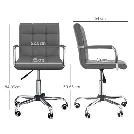 Vinsetto Mid Back PU Leather Home Office Desk Chair Swivel, 3 for sale Buy Vinsetto Mid Back PU Leather Home Office Desk Chair Swivel, 3 from Furnituretta
