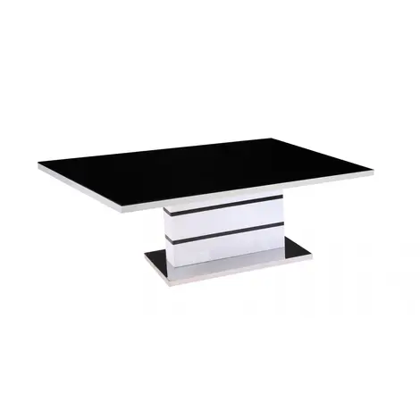 Buy Aldridge High Gloss Coffee Table White with Black Glass Top from Furnituretta