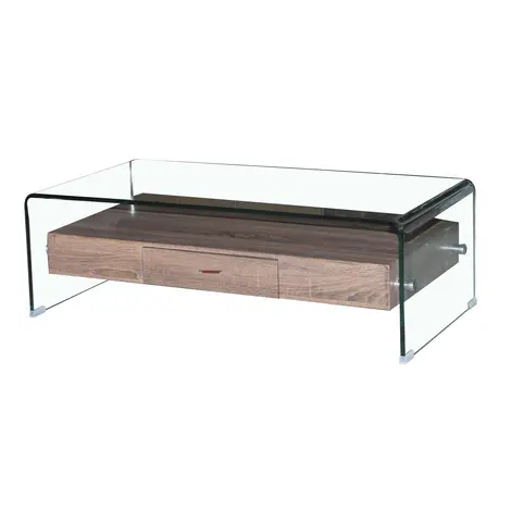 Buy Angola Clear Coffee Table with Drawer from Furnituretta