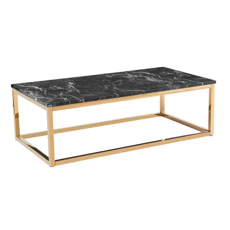 Buy Camelot Marble Effect Coffee Table with Golden Chrome Base from Furnituretta
