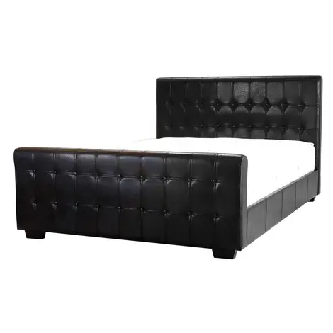 Dakar Button PU King Size Bed – Black Faux Leather Finish, Colour: Black, Size: King Size for sale Buy Dakar Button PU King Size Bed – Black Faux Leather Finish, Colour: Black, Size: King Size from Furnituretta
