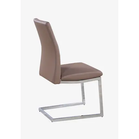 Buy Azore PU Chairs Chrome & Cappuccino (2s) from Furnituretta
