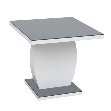 Buy Edenhall Grey Glass Lamp Table Grey & White HG from Furnituretta