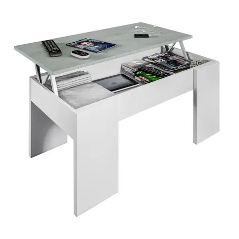 Buy Epping Coffee Table Lift-Up White & Concrete from Furnituretta
