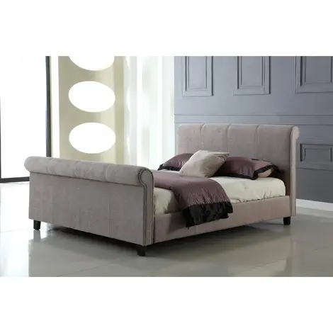 Buy Jalisa Chenille Bed – Double Size in Mink Fabric from Furnituretta