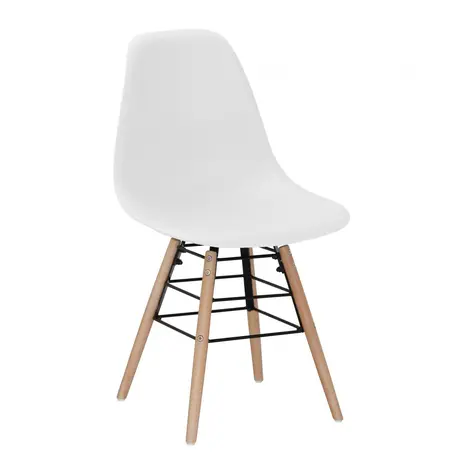 Lilly Plastic (PP) Chairs with Solid Beech Legs White, Colour: White for sale Buy Lilly Plastic (PP) Chairs with Solid Beech Legs White, Colour: White from Furnituretta