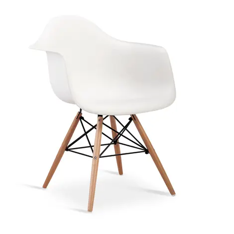 Ludstone Plastic (PP) Chairs with Solid Beech Legs White, Colour: White for sale Buy Ludstone Plastic (PP) Chairs with Solid Beech Legs White, Colour: White from Furnituretta