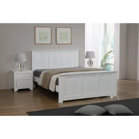 Buy Mali Double Bed White, Colour: White, Size: Double from Furnituretta