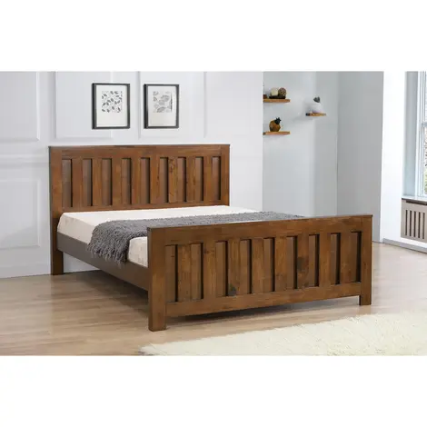 Buy Maxfield Double Bed Rustic Oak, Size: Double from Furnituretta