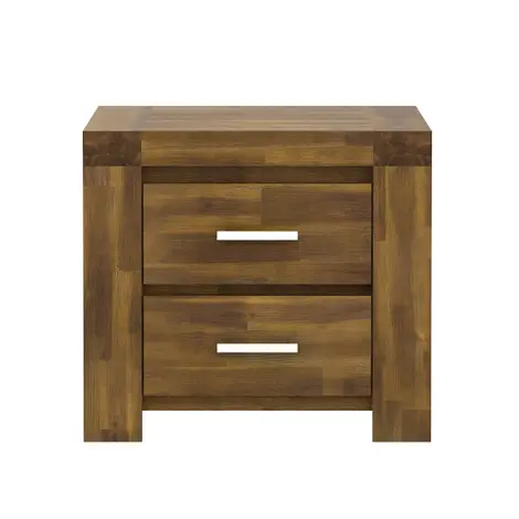 Buy Parkfield Bedside Table: Acacia Wood & 2 Drawers from Furnituretta