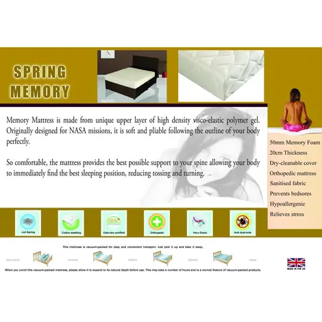 Buy Memory Spring Mattress King Size, Size: King Size from Furnituretta