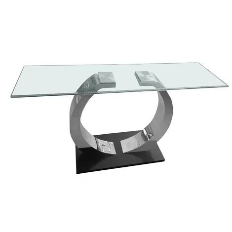 Buy Phoenix Glass Console Table with Stainless Steel Base from Furnituretta