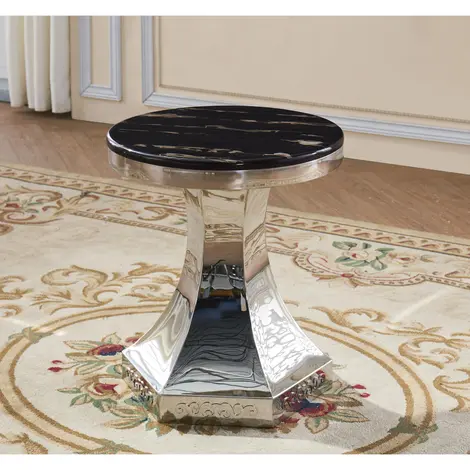 Buy Vasto Marble Lamp Table with Stainless Steel Base from Furnituretta