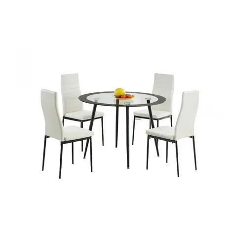 Buy Modern Dining Table: Acodia Clear Glass & Black from Furnituretta