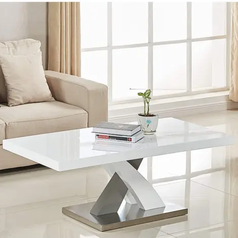Buy Zurich Coffee Table High Gloss White & Grey from Furnituretta