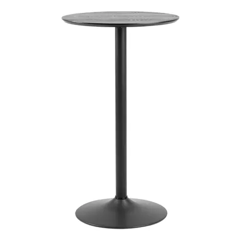 Buy Ibiza Tall Round Bar Table with Black Ash Top and Matt Black Base from Furnituretta