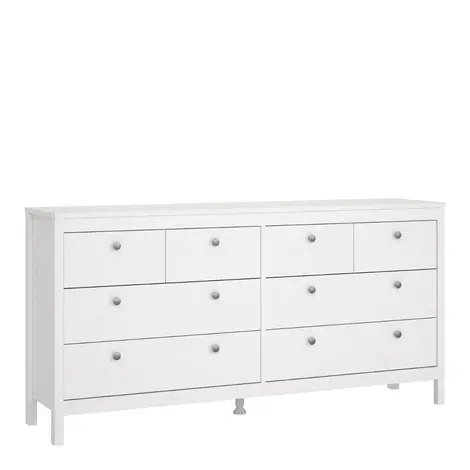 Buy Madrid Double Dresser 4+4 Drawers in White from Furnituretta
