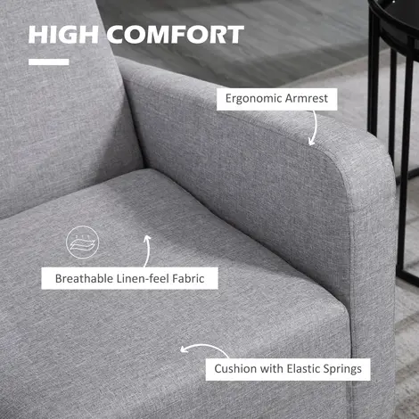 Homcom Modern Accent Chair, Occasional Chair with Rubber Wood Legs, 5 for sale Buy Homcom Modern Accent Chair, Occasional Chair with Rubber Wood Legs, 5 from Furnituretta