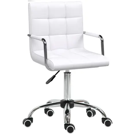 Vinsetto Office Chair, Makeup Vanity Chair, Mid Back Computer Chair, PU Leather, White for sale Buy Vinsetto Office Chair, Makeup Vanity Chair, Mid Back Computer Chair, PU Leather, White from Furnituretta