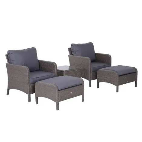 Buy Outsunny 2 Seater Rattan Garden Furniture Set Wicker Weave Sofa from Furnituretta