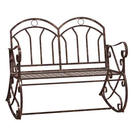Buy Outsunny 2 Seater Metal Garden Park Bench Outdoor Rocking Chair from Furnituretta
